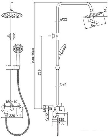 Душевая система  Ledeme L2410-1