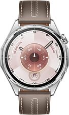 Умные часы Huawei Watch GT 6 46 мм (серебристый, с коричневым кожаным ремешком, международная версия)