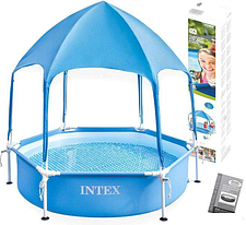 Каркасный бассейн Intex Metal Frame с навесом 28209NP (183x38)
