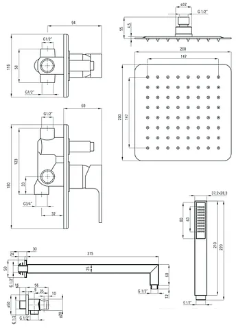 Душевая система Deante Anemon NAC 09AP