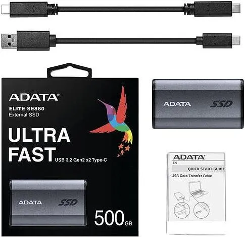 Внешний накопитель ADATA Elite SE880 500GB AELI-SE880-500GCGY