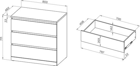 Комод Mio Tesoro Varma Prime 3 (белый)
