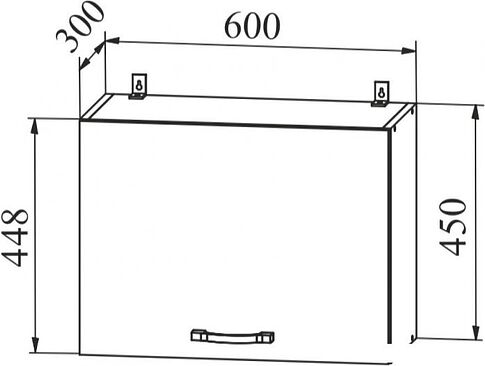 Шкаф навесной ДСВ Тренто ВПГ 600 (серый/белый)