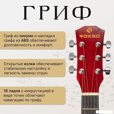 Акустическая гитара ROKSO FT-R38B-N