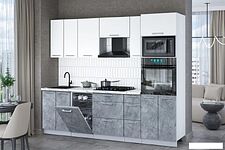 Готовая кухня Интерлиния Мила Gloss 2.55-ПМ3 (керамика/белый/белый гранит) Готовая кухня Интерлиния Мила Gloss 2.55-ПМ3 (керамика/белый/белый гранит)