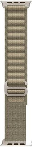 Умные часы Apple Watch Ultra 2 LTE 49 мм (титановый корпус, титановый/оливковый, текстильный ремешок размера M)