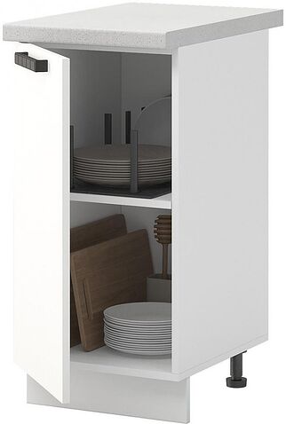 Шкаф напольный Mio Tesoro Пасадена ШН 400 со столешницей (белый/белый бриллиант/антарес)