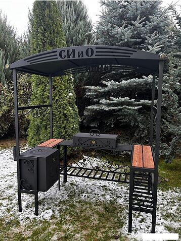 Мангал для дачи Станкоинструмент Царский (кованый с печью и дымоходом)