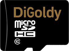 Карта памяти DiGoldy microSD (Class 10) 16GB [DG0016GCSDHC10-W/A-AD]