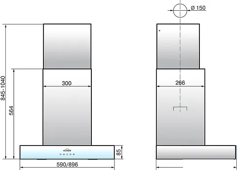 Кухонная вытяжка Elikor Агат 60Н-1000-Е4Д (нержавеющая сталь/черный)