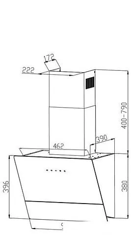 Кухонная вытяжка Grand Lester GC 90 (черный)