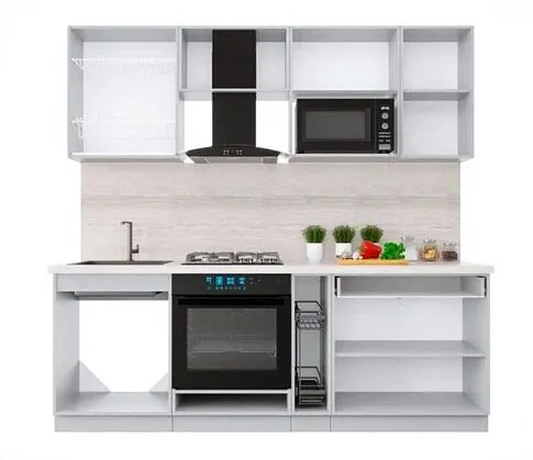 Готовая кухня Интерлиния Мила Крафт 2.2 (дуб снежный)