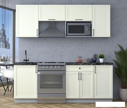 Готовая кухня Интерлиния Тренд 2.1В (белый/белый/кастилло темный)