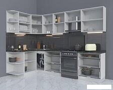 Готовая кухня Интерлиния Мила Матте 1.5x2.9 Б правая (белый-белый-кастилло темный) Готовая кухня Интерлиния Мила Матте 1.5x2.9 Б правая (белый-белый-кастилло темный)