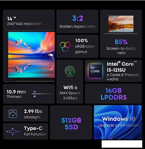 Ноутбук Chuwi CoreBook X 2023 i3 8GB+512GB