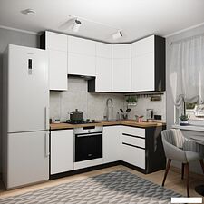 Готовая кухня ВерсоМебель Эко Премиум 1.2x2.0 правая (белый фасадный/ст. дуб вотан)
