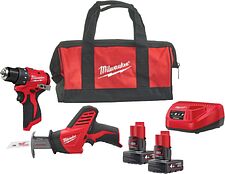 Milwaukee M12 BLPP2A-402B 4933499692 (шуруповерт, сабельная пила, 2 АКБ, сумка)