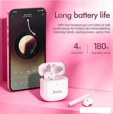 Наушники Hoco EW19 Plus (розовый)