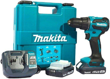 Ударная дрель-шуруповерт Makita LXT Basic DHP490WVE (с 2-мя АКБ, кейс)