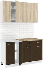 Готовая кухня Кортекс-мебель Корнелия Лира-лайт км.02464 1.4 м (дуб сонома/венге/мадрид)