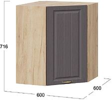 Шкаф навесной Трия Лина 1В6У (дуб крафт золотой/графит)