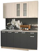 Готовая кухня Интерлиния Мила 16-60 (вудлайн кремовый-бетон-бискайская сосна) Готовая кухня Интерлиния Мила 16-60 (вудлайн кремовый-бетон-бискайская сосна)