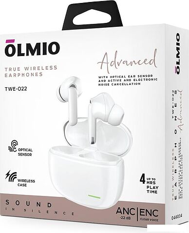 Наушники Olmio TWE-022 (белый)