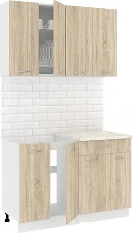 Готовая кухня Кортекс-мебель Корнелия Лира-лайт км.02460 1.2 м (дуб сонома/королевский опал)