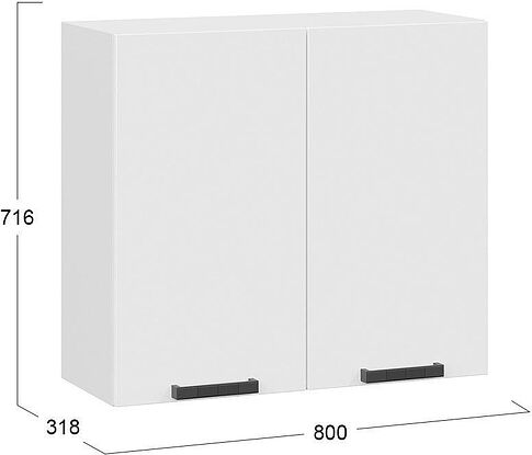 Шкаф навесной Трия Детройт 1В8 исп. 2 (белый/белый глянец)