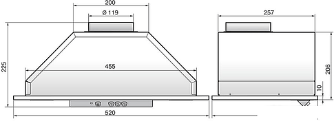 Кухонная вытяжка Elikor Врезной блок 52Н-650-Э3Г