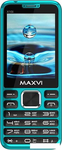 Кнопочный телефон Maxvi X10i (аква)