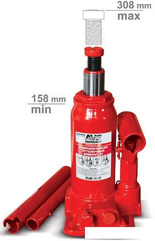 Бутылочный домкрат AVS HJ-B2000 2т. [A78413S]