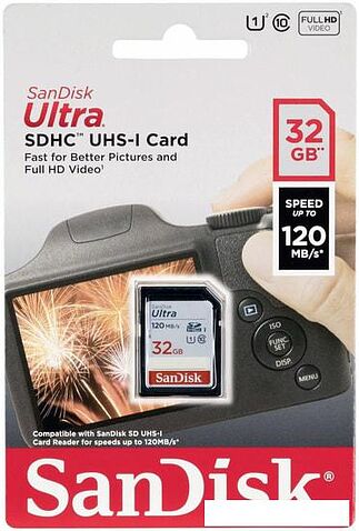 Карта памяти SanDisk Ultra SDHC SDSDUN4-032G-GN6IN 32GB
