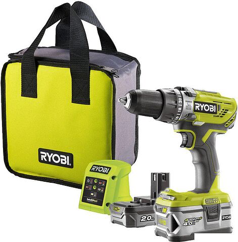 Ударная дрель-шуруповерт Ryobi R18PD3-242S 5133003820 (с 2-мя АКБ 4 Ah + 2 Ah, сумка)