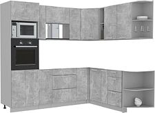 Готовая кухня Интерлиния Мила Лайт 1.88x2.4 правая без столешницы (бетон)