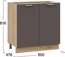 Шкаф напольный Трия Габриэлла 1Н8 (дуб крафт золотой/муссон)