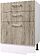 Шкаф напольный Горизонт Европа 60 3 ящика (серый крафт)