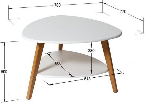 Журнальный столик Калифорния мебель Бруклин (белый)