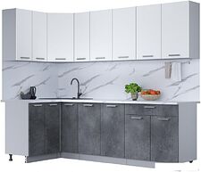 Готовая кухня Интерлиния Мила Лайт 1.2x2.5 (белый платинум/бетон портленд/белый гранит) Готовая кухня Интерлиния Мила Лайт 1.2x2.5 (белый платинум/бетон портленд/белый гранит)