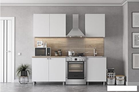 Готовая кухня Mio Tesoro КГ-6 1.6 (белый текстурный/дуб сонома)