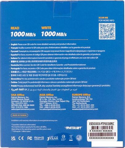 Внешний накопитель Patriot Transporter 2TB PTP2TBPEC