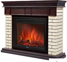 Портал Firelight Bricks 30 (камень бежевый/шпон темный дуб) Портал Firelight Bricks 30 (камень бежевый/шпон темный дуб)