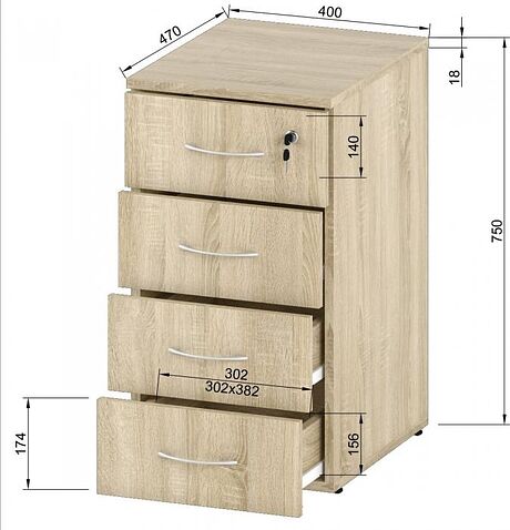 Тумба Славянская столица С-035.004/1 (дуб сонома)