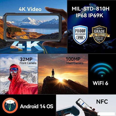 Телефон Cubot KingKong X 16GB/512GB (черный)