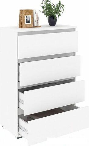 Комод Кортекс-мебель Бари 80 4ш (белый/белый/белый)