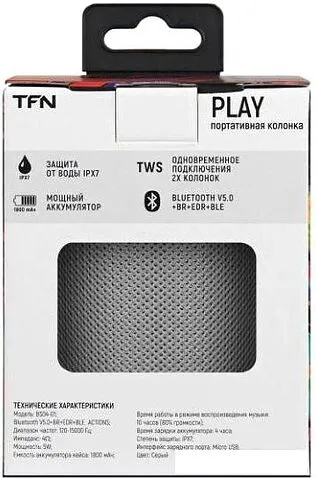 Беспроводная колонка TFN Play (серый)