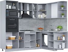 Готовая кухня Интерлиния Мила Лайт 1.68x2.4 правая (бетон потленд/бетон портленд/дуб бунратти) Готовая кухня Интерлиния Мила Лайт 1.68x2.4 правая (бетон потленд/бетон портленд/дуб бунратти)
