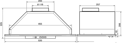 Кухонная вытяжка Elikor Врезной блок 52Н-400-К3Д