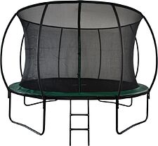Батут GoUP Luxury 12FT (с сеткой и лестницей, темно-зеленый)