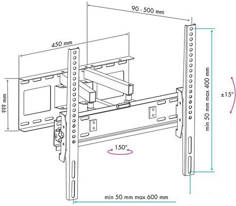 Кронштейн VLK TRENTO-9 (черный)